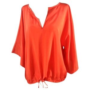 LOU & GREY Satin Drawstring Blouse‎